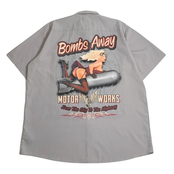 Lethal Threat Bombs Away Workshirt Button Up XL - Picture 2 of 4